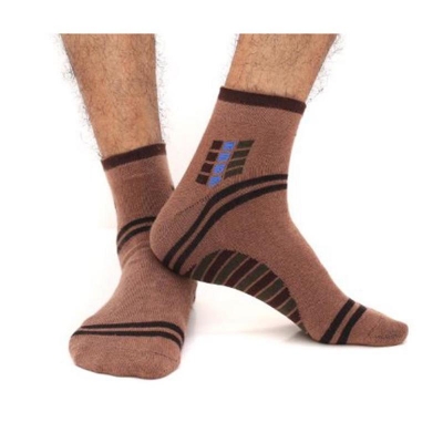 Picture of X Club Ankle Socks for Men by MB Hosiery  (Brown)