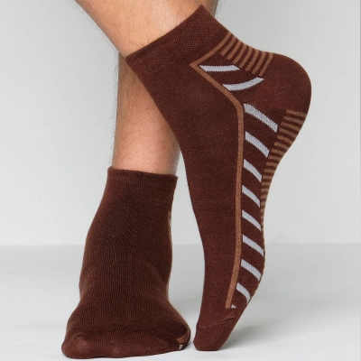Picture of Speed Ankle Socks for Men by MB Hosiery  (Chocolate)