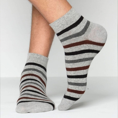 Picture of Pride Zone Ankle Socks for Men by MB Hosiery  (Ash)