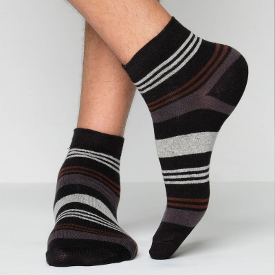 Picture of Pride Zone Ankle Socks for Men by MB Hosiery  (Black)