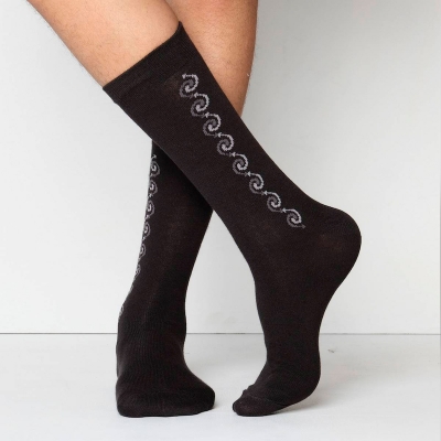 Picture of Pride Zone Long Socks for Men by MB Hosiery  (Black)