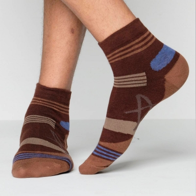 Picture of Speed Ankle Socks for Men by MB Hosiery  (Chocolate)