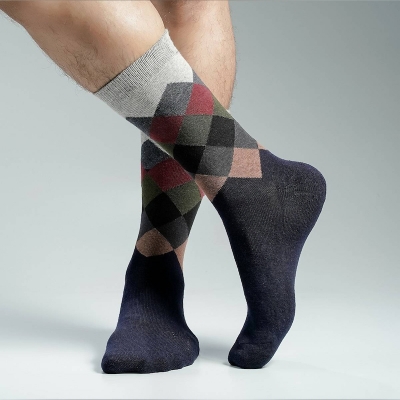 Picture of Swan Premium Long Socks For Men  (Navy Blue)