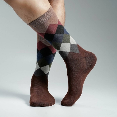 Picture of Swan Premium Long Socks For Men  (Chocolate)