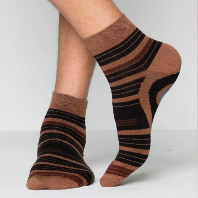 Picture of X Club Ankle Socks for Men by MB Hosiery  (Brown)