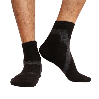 Picture of Cat Step Ankle Socks for Men by MB Hosiery  (Black)
