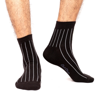 Picture of Cat Step Ankle Socks for Men by MB Hosiery  (Black)
