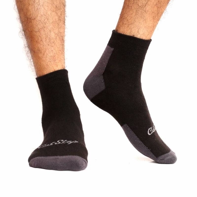 Picture of Cat Step Ankle Socks for Men by MB Hosiery  (Black)