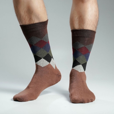 Picture of Swan Premium Long Socks For Men  (Brown)