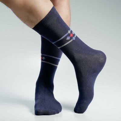 Picture of Swan Long Socks For Men  (Navy Blue)
