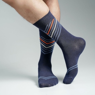 Picture of Pridezone Long Socks For Men  (Navy Blue)