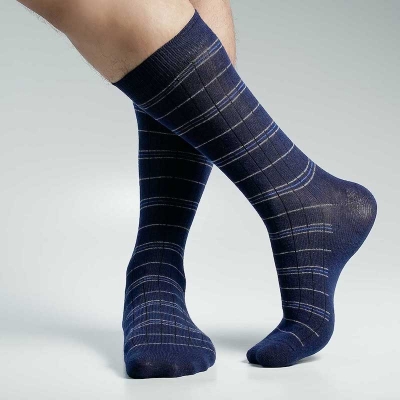 Picture of Swan Long Socks For Men  (Navy Blue)