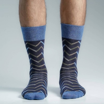 Picture of Premium Long Socks For Men  (Navy Blue)