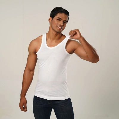 Picture of Comb Cotton Undershirt For Men - White (RN)