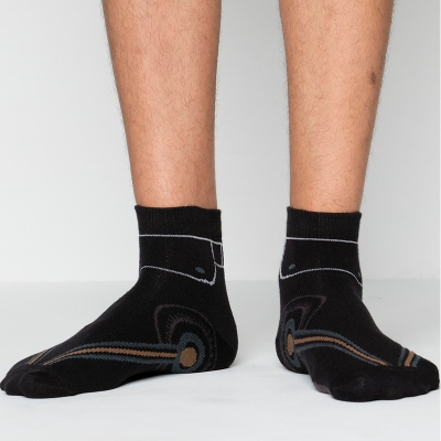 Picture of X Club Ankle Socks for Men by MB Hosiery  (Black)
