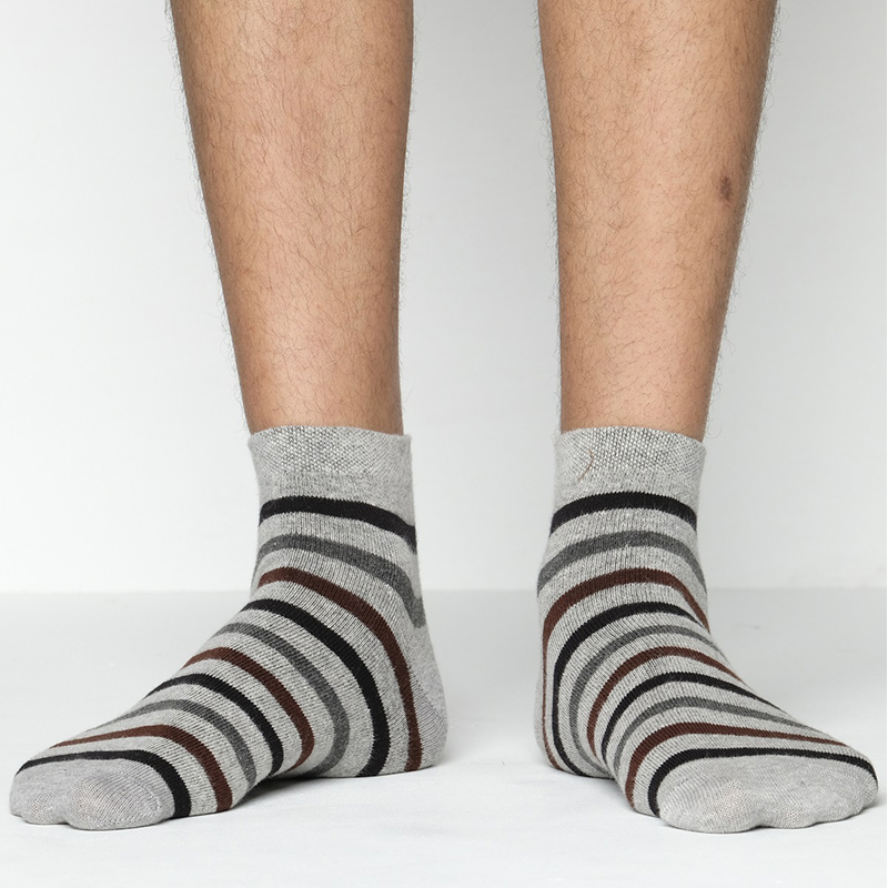 Picture of Pride Zone Ankle Socks for Men by MB Hosiery  (Ash)