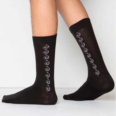 Picture of Pride Zone Long Socks for Men by MB Hosiery  (Black)