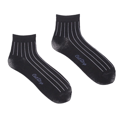 Picture of Cat Step Ankle Socks for Men by MB Hosiery  (Black)