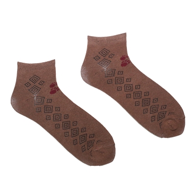 Picture of Cat Step Ankle Socks for Men by MB Hosiery  (Brown)