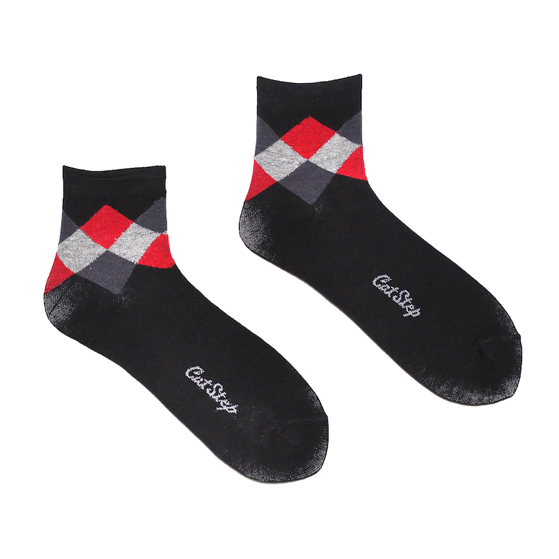 Picture of Cat Step Ankle Socks for Men  (Black)