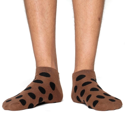 Picture of Cat Step Ankle socks for Men  (Brown)