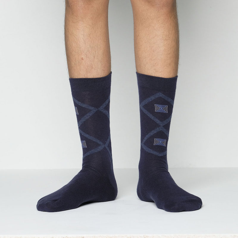 Picture of Premium Long Socks For Men  (Navy Blue)