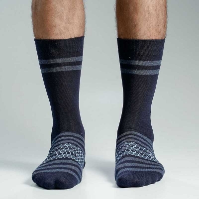 Picture of Swan Premium Long Socks For Men  (Navy Blue)