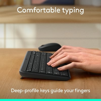 Picture of Logitech K250 Bluetooth Keyboard with Numpad, Easy Connectivity, Compact Wireless Keyboard Made with Recycled Plastic, Spill-Resistant, Comfortable Keys - Windows/MacOS - Graphite