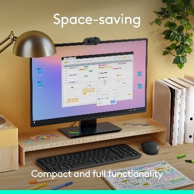 Picture of Logitech K250 Bluetooth Keyboard with Numpad, Easy Connectivity, Compact Wireless Keyboard Made with Recycled Plastic, Spill-Resistant, Comfortable Keys - Windows/MacOS - Graphite