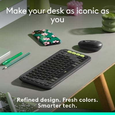 Picture of Logitech POP ICON Keys Wireless Bluetooth Keyboard, Comfortable Typing, Programmable Keys, Easy-Switch Between up to 3 Devices, for Laptop, Tablet, PC