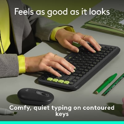 Picture of Logitech POP ICON Keys Wireless Bluetooth Keyboard, Comfortable Typing, Programmable Keys, Easy-Switch Between up to 3 Devices, for Laptop, Tablet, PC