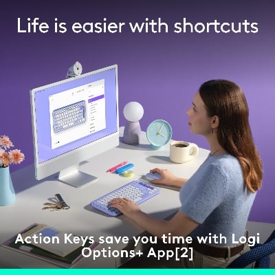 Picture of Logitech POP ICON Keys Wireless Bluetooth Keyboard, Comfortable Typing, Programmable Keys, Easy-Switch Between up to 3 Devices, for Laptop, Tablet, PC