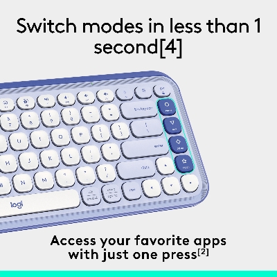 Picture of Logitech POP ICON Keys Wireless Bluetooth Keyboard, Comfortable Typing, Programmable Keys, Easy-Switch Between up to 3 Devices, for Laptop, Tablet, PC