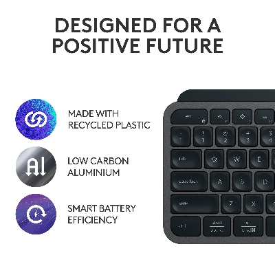Picture of Logitech MX Keys S Wireless Keyboard, Low Profile, Fluid Precise Quiet Typing, Programmable Keys, Backlighting, Bluetooth, USB C Rechargeable, for Windows PC, Linux, Chrome, Mac