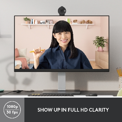 Picture of Logitech Brio 300 Full Hd Webcam with Privacy Shutter, Noise Reduction Microphone, USB-C, Certified for Zoom, Microsoft Teams, Google Meet, Auto Light Correction