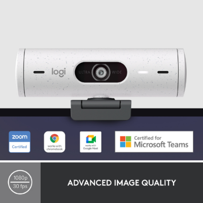 Picture of Logitech Brio 500 Full Hd Webcam with Auto Light Correction,Show Mode, Dual Noise Reduction Mics, Webcam Privacy Cover, Works with Microsoft Teams, Google Meet, Zoom, USB-C Cable