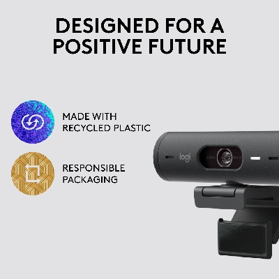 Picture of Logitech Brio 500 Full Hd Webcam with Auto Light Correction,Show Mode, Dual Noise Reduction Mics, Webcam Privacy Cover, Works with Microsoft Teams, Google Meet, Zoom, USB-C Cable