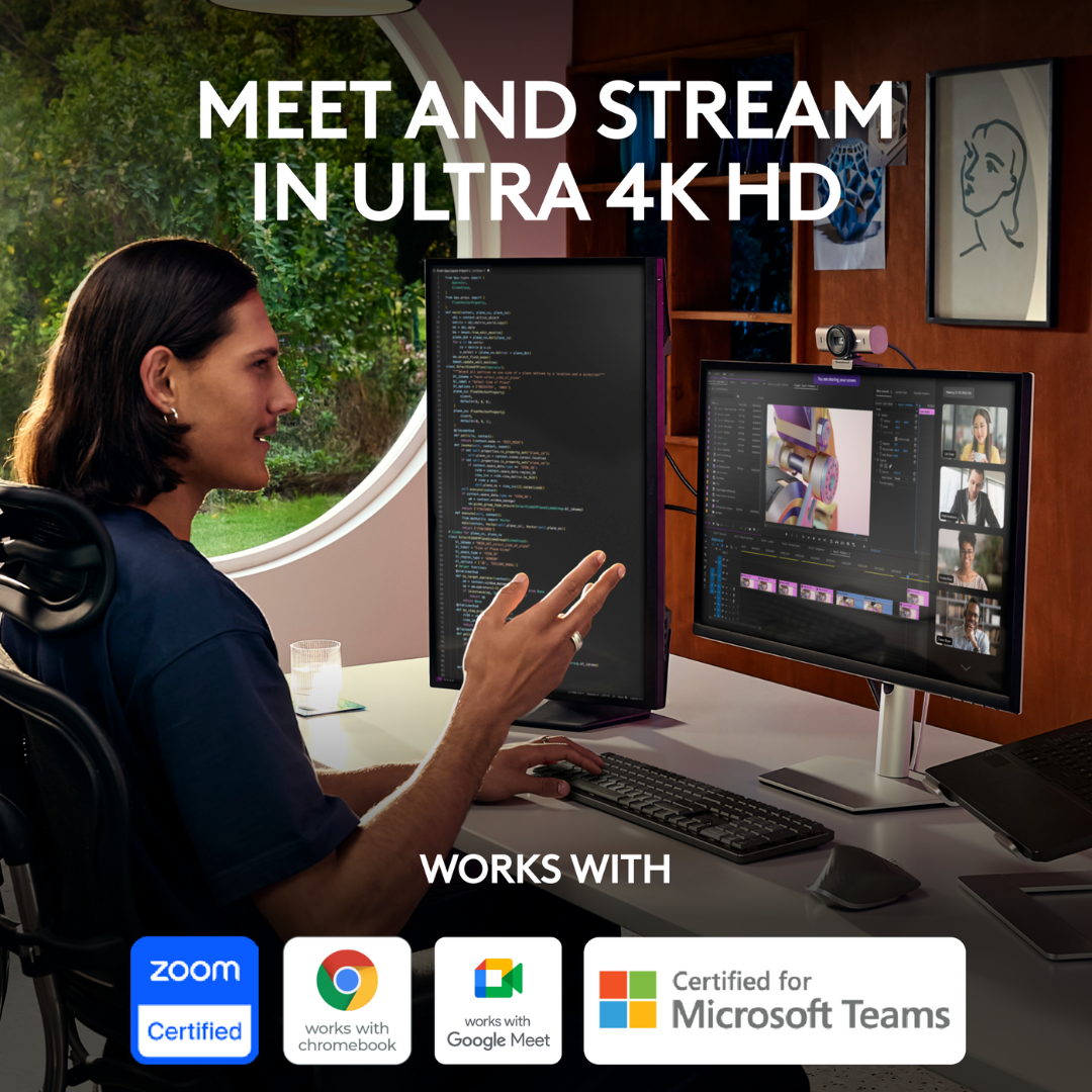 Picture of Logitech MX Brio Ultra HD 4K Streaming Webcam, 1080p at 60 FPS, USB-C, Webcam Cover, Works with Microsoft Teams, Zoom, Google Meet