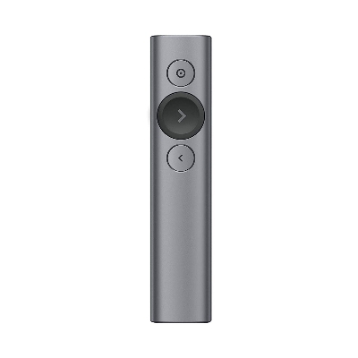 Picture of Logitech Spotlight Wireless Presentation Remote, 2.4 GHz and Bluetooth, USB-Receiver, Digital Laser Pointer, 30-Meter Operating Range, Dual Connectivity, Timer, PC/Mac/Android/iOS - Slate