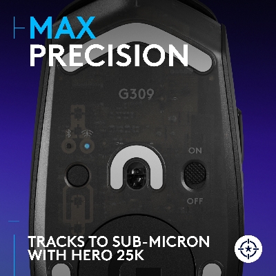 Picture of Logitech G309 Lightspeed Wireless Gaming Mouse, Lightweight, LIGHTFORCE Hybrid Switches, Hero 25K Sensor, 300+ Hour Battery Life with AA Battery, 6 Programmable Buttons, PC & Mac - Black