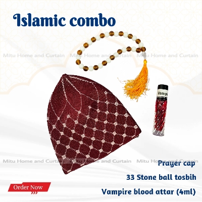 Picture of Ramadan Islamic Combo Set Tupi 33 ball stone tosbih Attar Vampire Blood 