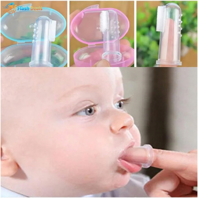 Picture of Silicon Baby Finger-Tooth Brush-Swallow With Box For Kids (Multicolor)