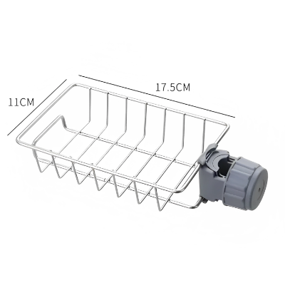 Picture of Faucet Rack Kitchen Stainless Steel Sponge Sink Drain Storage Holder Soap Drainer Towel Rack Shelf Organizer Kitchen Accessories (Multicolor)