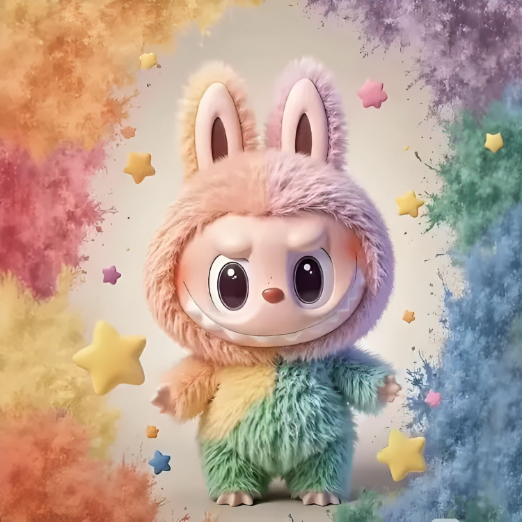 Picture of Baby Sleeping Toy PP Cotton Labubu Vinyl Pendant Doll Vinyl Face Collection Labubu Cola Plush Pendant Comfortable Fluffy Labubu 3.0 Stuffed Toy Home Decor (Multicolor)