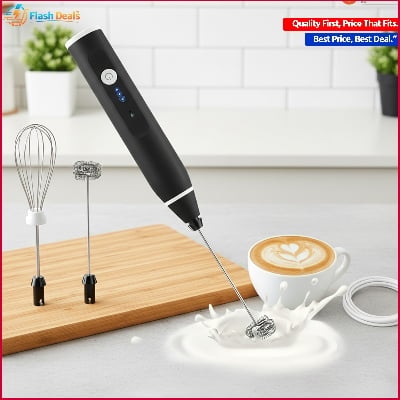 Picture of Rechargeable Portable Electric Egg Beater for Home Baking, Coffee, Cake Mixer, Handheld Cooking Stick, Handheld Type (Multicolor)