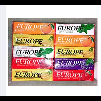Picture of Europe chewing gum Mix Flavour 20 box(5sticks per box)
