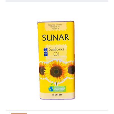 Picture of Sunar Sunflower oil 5L tin (turkey)