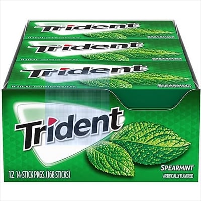 Picture of Trident Spearmint Sugar Free Gum, 12 Packs