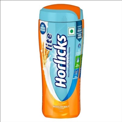 Picture of Horlicks Lite Regular Malt Health & Nutrition Drink for Adults, 450g Jar (indian) | High Protein Adult Health Drink for Immunity, No Added Sugar