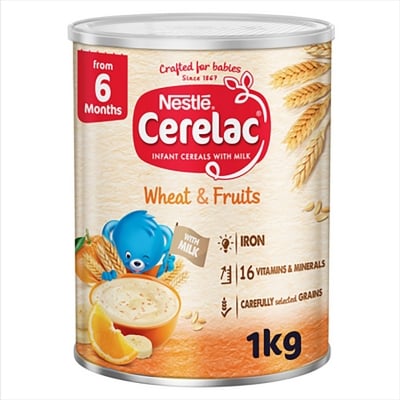 Picture of (spain)Cerelac Infant Cereal, Wheat & Fruits, Baby Food, Tin, 1kg